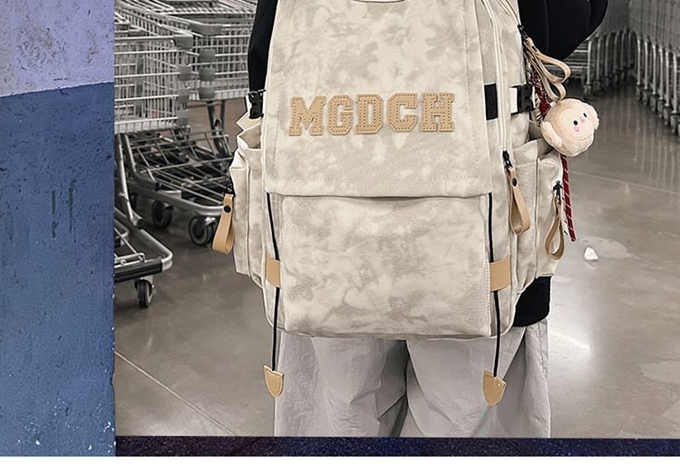 Applique Nylon Charm / Tie Dye Set Laptop Bag Backpack Lettering