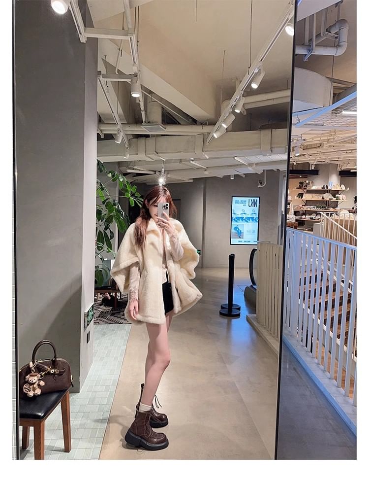 Boots Faux Leather Plain Lace-Up Short Platform