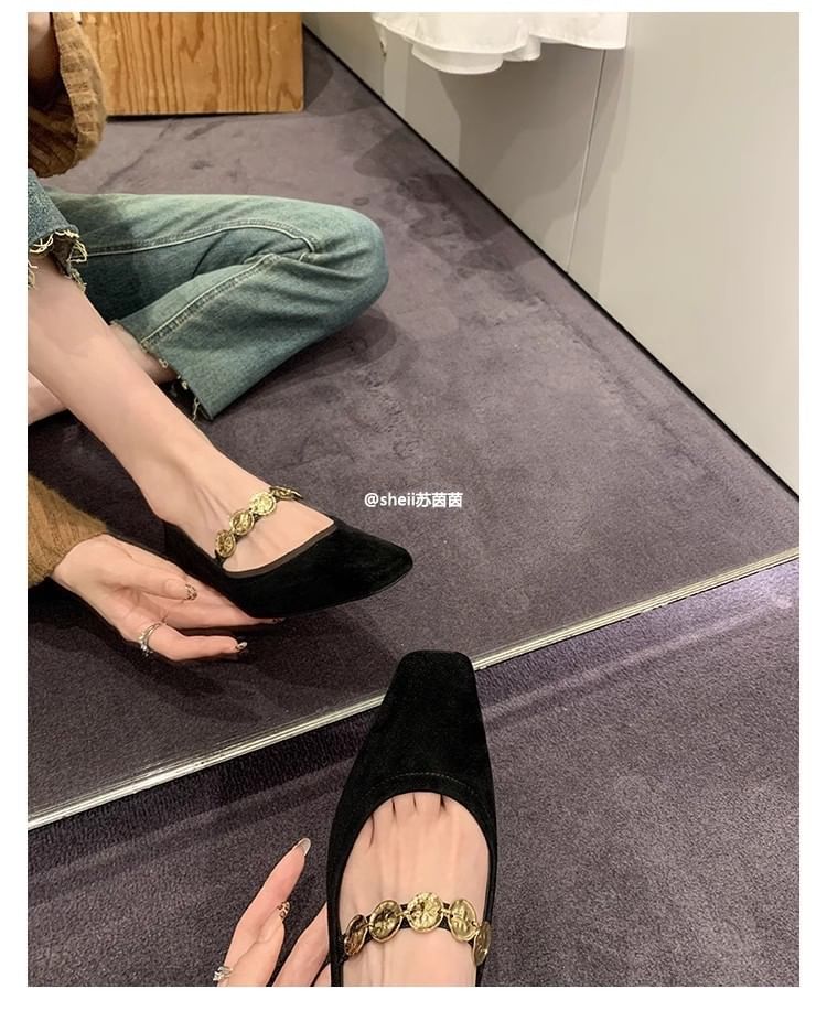 Jane Pumps Low Mary Accent Metal Heel Plain