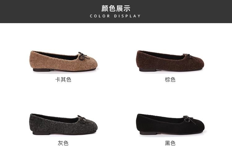 Square Toe Bow Flats Accent