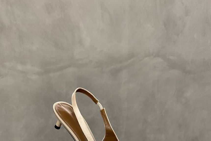 Kitten Toe Pointed Pumps Heel Satin