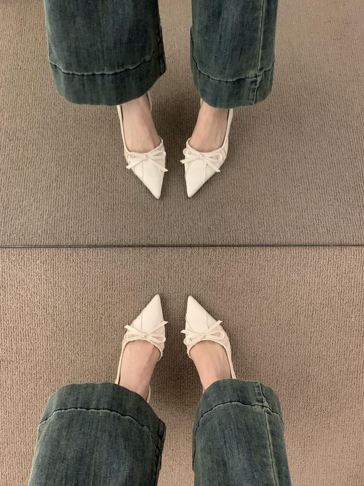 Pumps Slingback Bow Toe Pointed