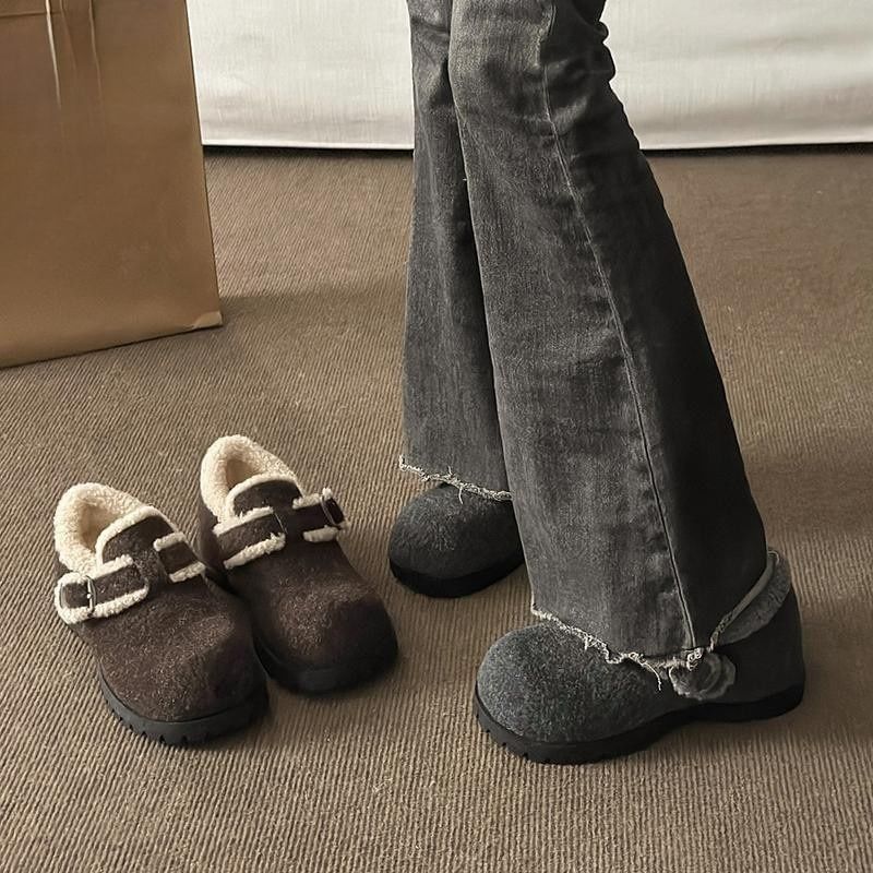 Platform Buckle Shoes Snow