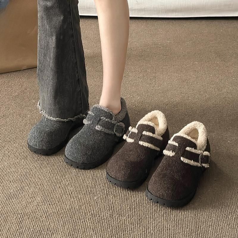 Platform Buckle Shoes Snow