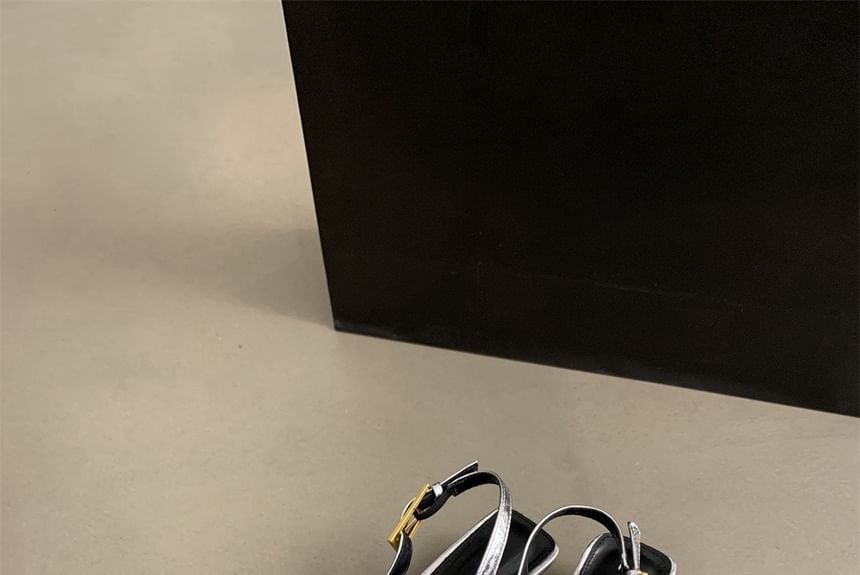 Toe Heel Pointed Kitten Slingback Pumps