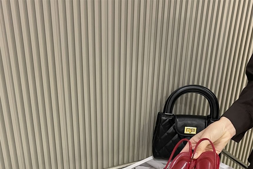 Patent Leather Slingback Pointed Bow Toe Pumps