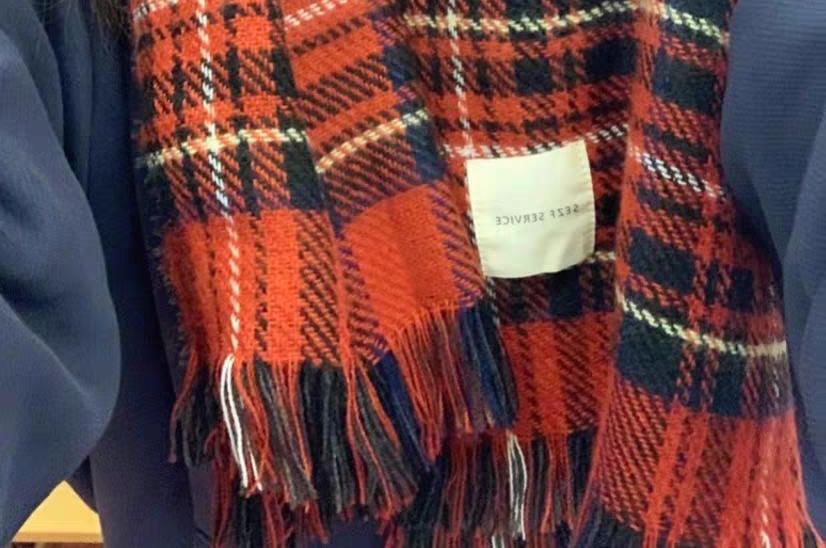 Scarf Plaid Fringed