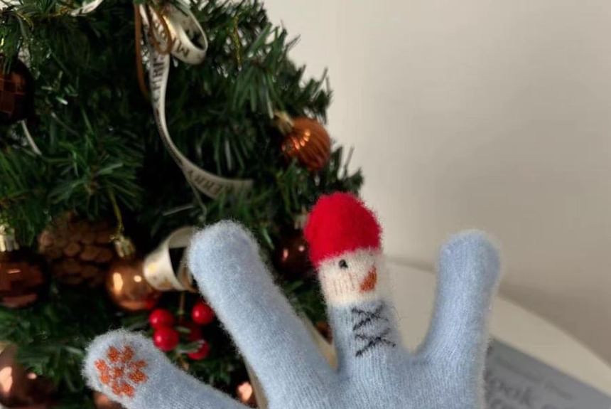 Print Gloves Snowman