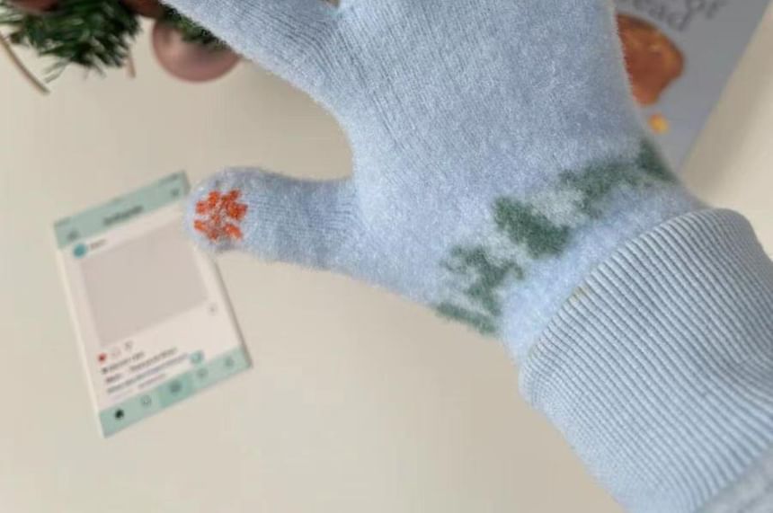 Print Gloves Snowman