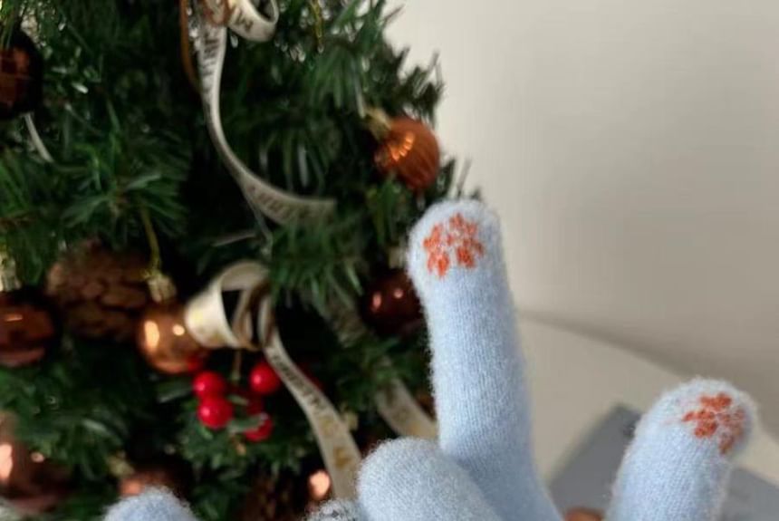 Print Gloves Snowman