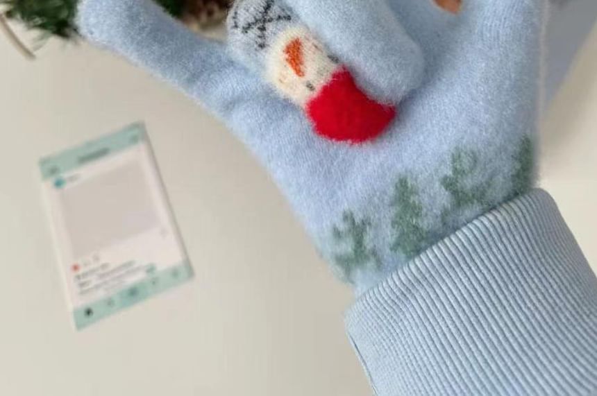 Print Gloves Snowman