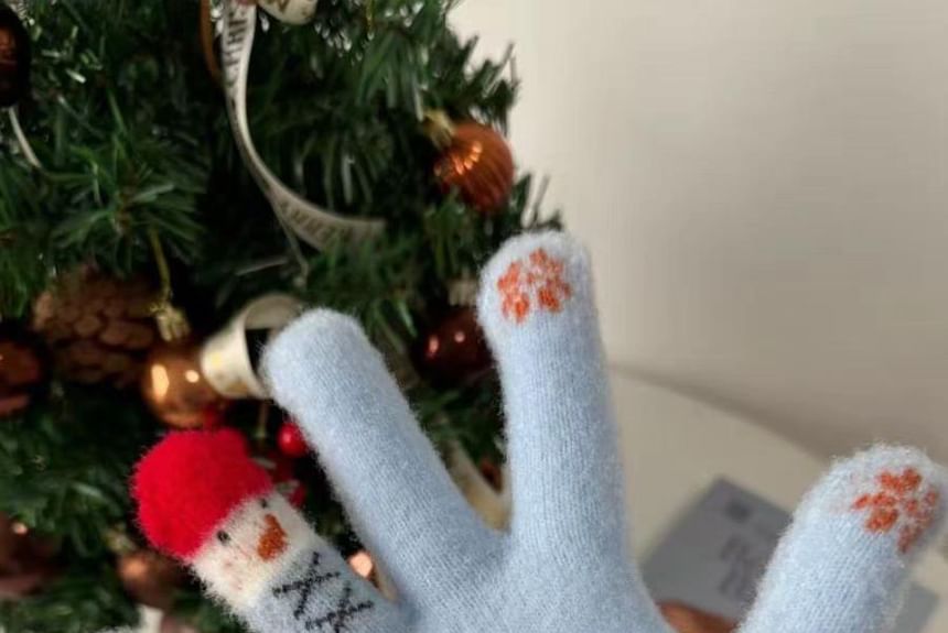 Print Gloves Snowman