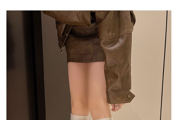 Chunky Boots Cowboy Heel Faux Leather