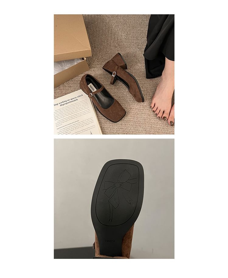 Jane Shoes Square-Toe Mary Chunky Heel