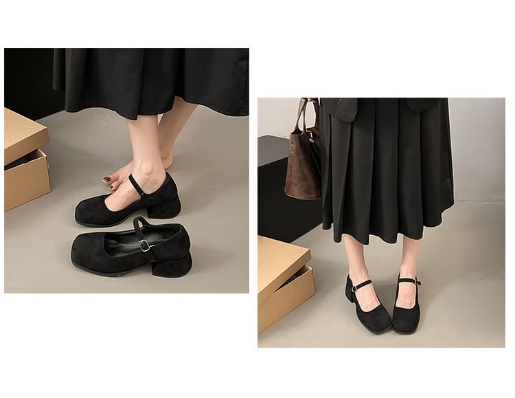 Jane Shoes Square-Toe Mary Chunky Heel