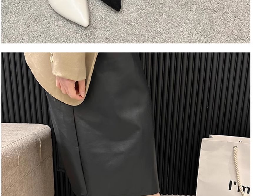 Low Shoes Jane Mary Peral Strap Pointy Faux Heel