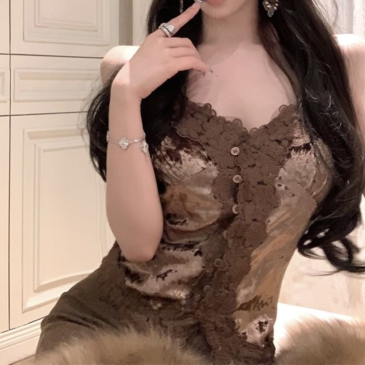 Top Trim Cami Corp Frill Plain