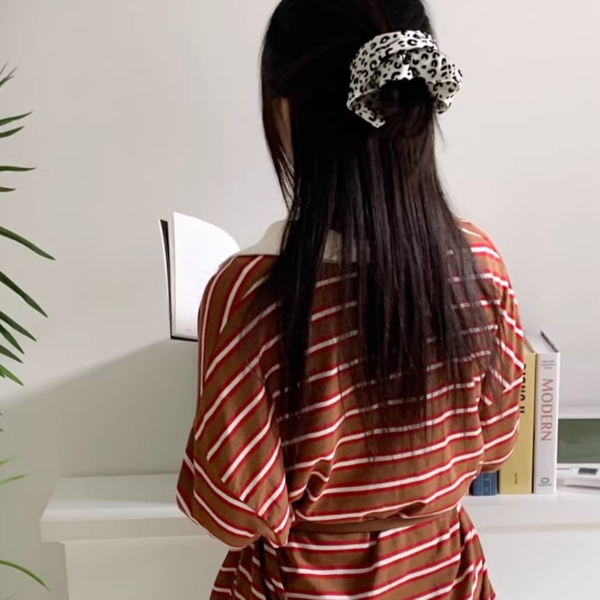 Hair Print Leopard Scrunchie