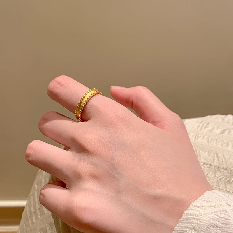 Open Ring / Alloy Set Rhinestone Brushed