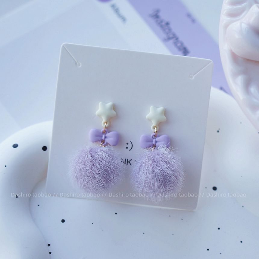 Clip Stud / On Pom Earring Drop