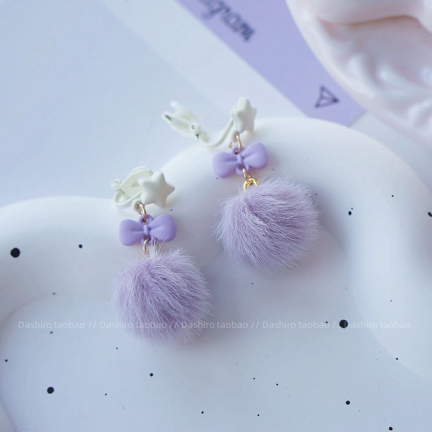 Clip Stud / On Pom Earring Drop