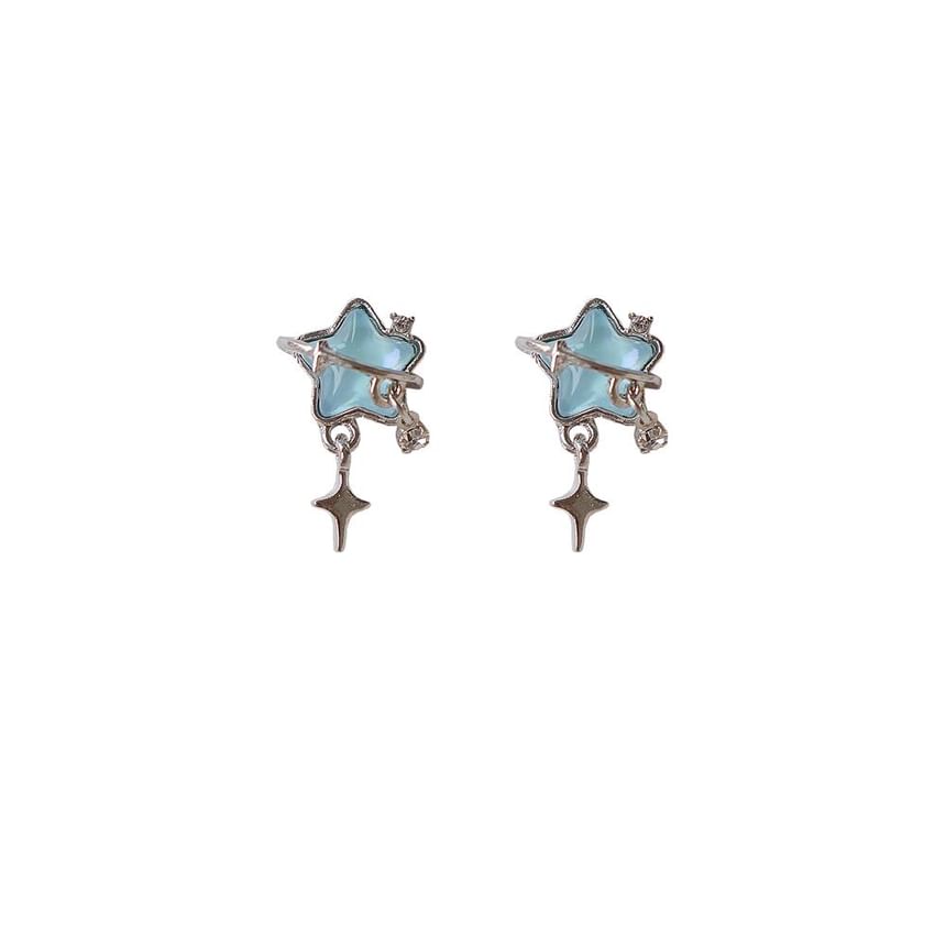 / Drop On Clip Star Rhinestone Earring