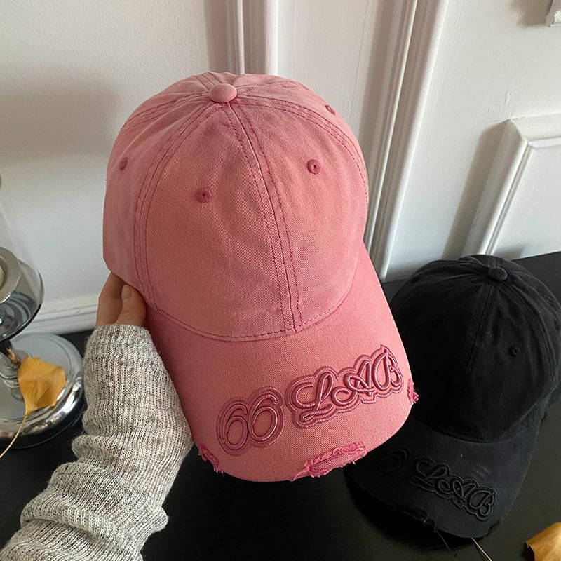 Cap Embroidered Distressed Baseball Lettering