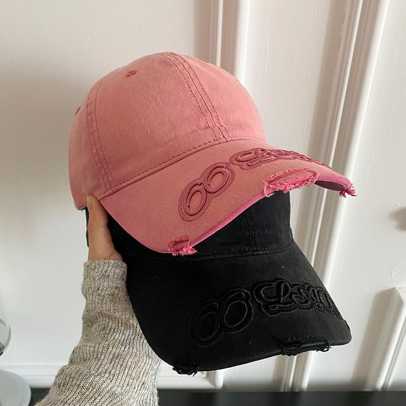 Cap Embroidered Distressed Baseball Lettering