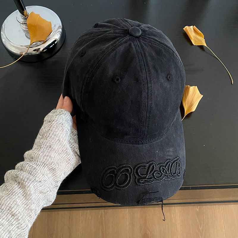 Cap Embroidered Distressed Baseball Lettering