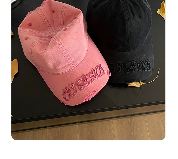 Cap Embroidered Distressed Baseball Lettering
