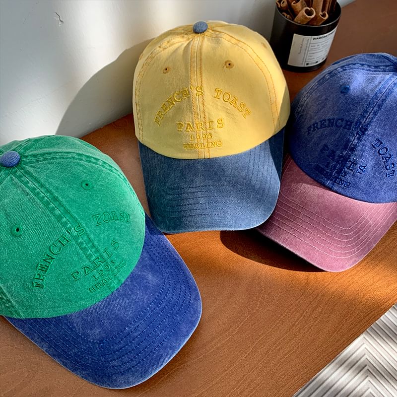 Two Baseball Embroidered Cap Lettering Tone