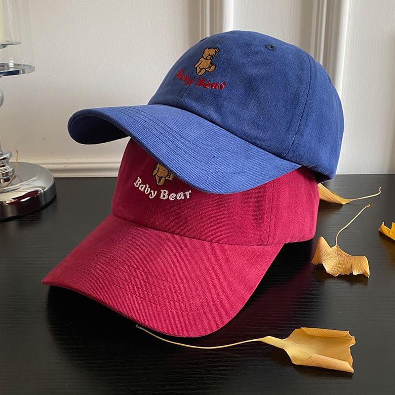 Bear Baseball Cap Embroidered
