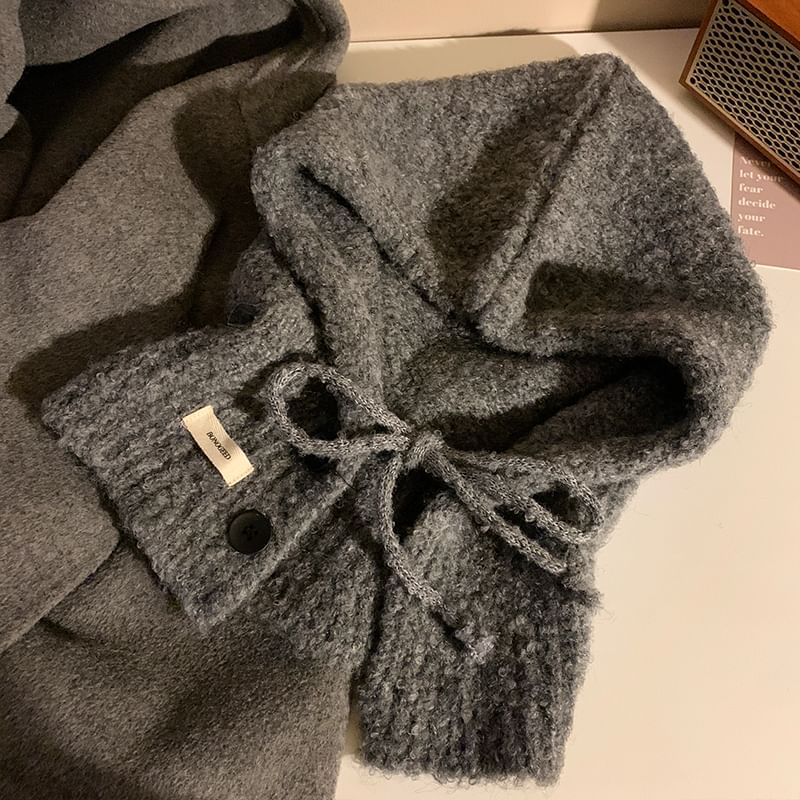 Balaclava Buttoned Knit Plain