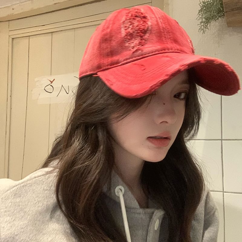 Distressed Baseball Plain Cap