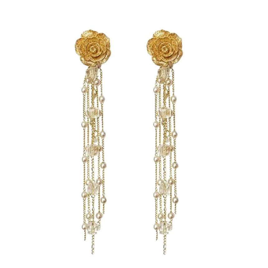 Faux Flower Earring Pearl Stud