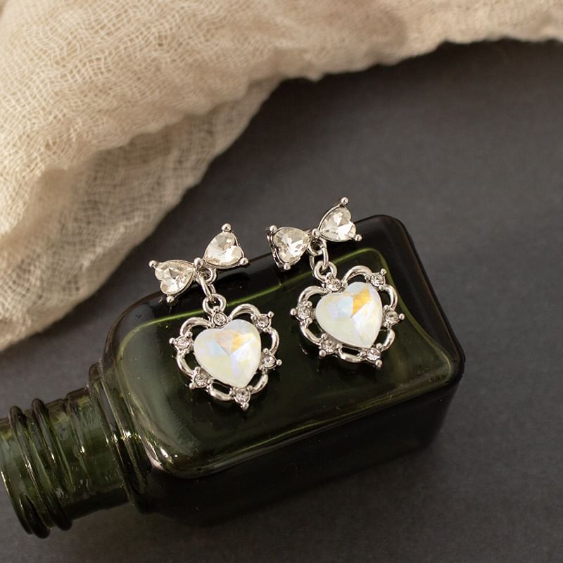 Heart Drop Earring Rhinestone