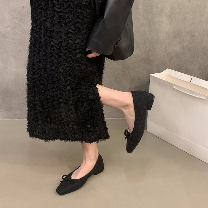 Toe Square Bow Flats