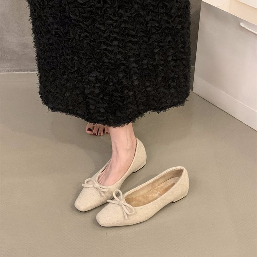 Toe Square Bow Flats