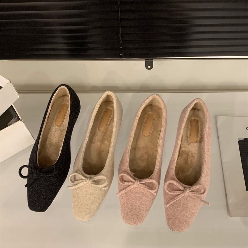 Toe Square Bow Flats