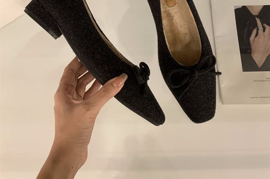 Toe Square Bow Flats