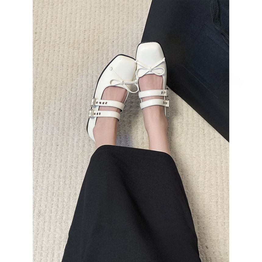 Toe Bow Shoes Square Jane Mary