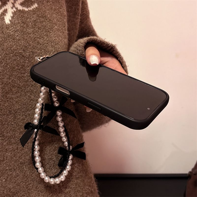 / Case Bow Strap Embroidered Phone Set