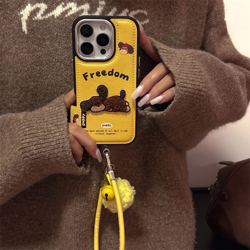 Embroidered Set / Case Strap Dog Phone