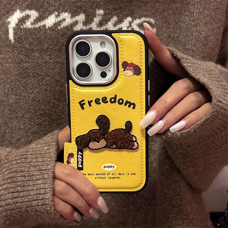 Embroidered Set / Case Strap Dog Phone