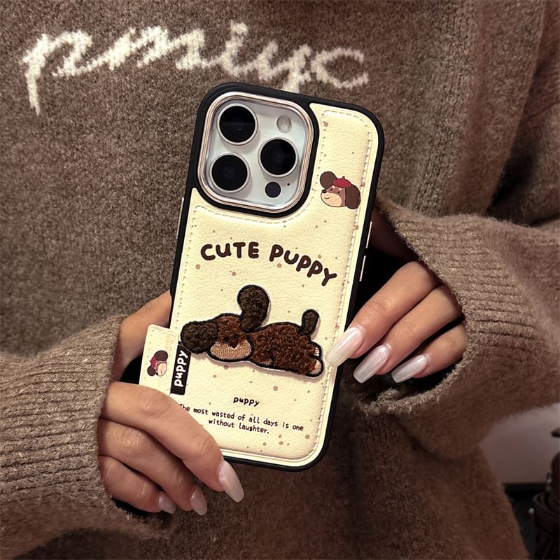 Embroidered Set / Case Strap Dog Phone