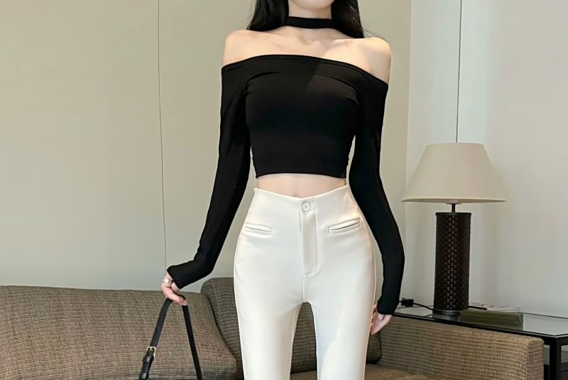 Pants Plain Bootcut High Rise