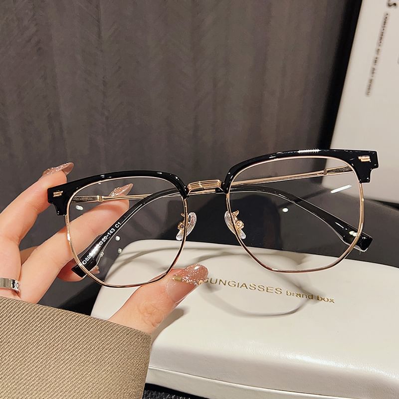 Frame Glasses Blue Light Half Blocking