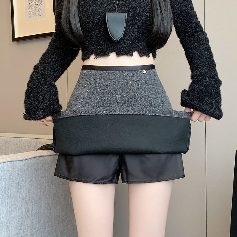 Sequin Skirt Rise A-Line Mini High