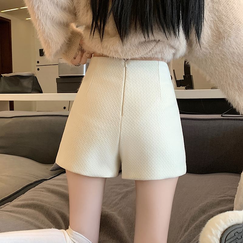 Shorts Plain High Wide Waist Leg