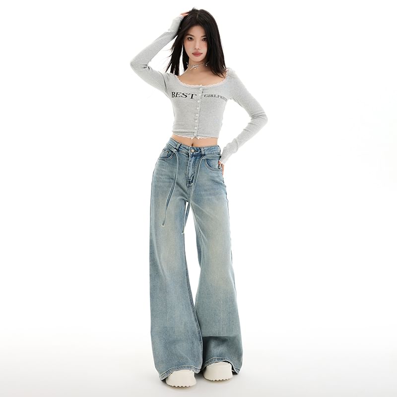 Designs) Mid Rise Jeans (Various Leg Washed Wide